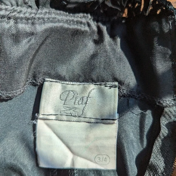 Vintage Piaf Velvet Burnout Midi Dress Sweetheart 80s Cocktail Black witchy goth - Picture 4 of 16